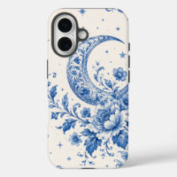 Blau-weiße himmlische Chinoiserie-Halbmond