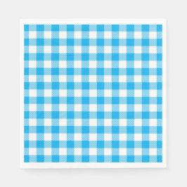 Blau-weiße Karos Muster Gingham Kariert Serviette