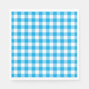 Blau-weiße Karos Muster Gingham Kariert Serviette