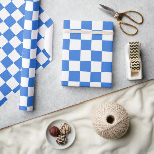 Blau-weiße Karton-Tile Geschenkpapier