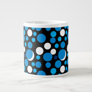 Blau-Weiße-Kreis-Muster Jumbo-Tasse