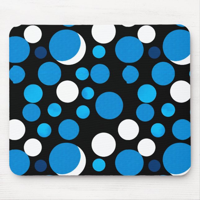 Blau-Weiße-Kreis-Muster Mousepad (Vorne)