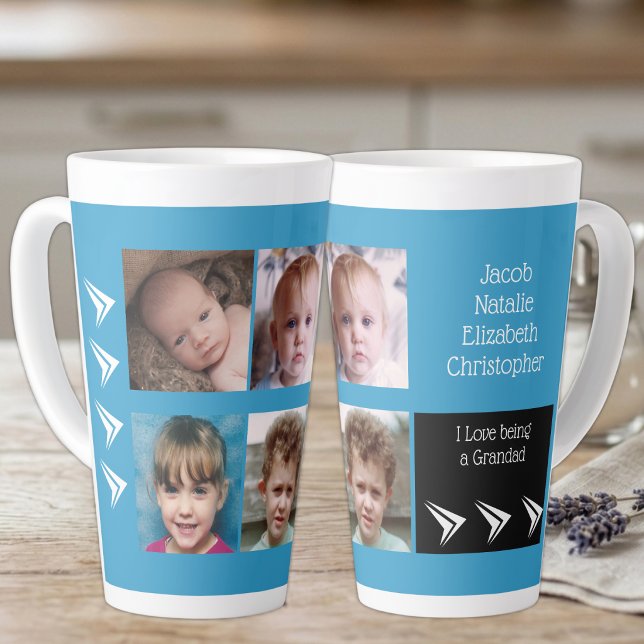 Blau-weiße Liebe als Großmutter mit Fotos Milchtasse (Von Creator hochgeladen)