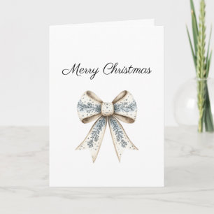 Blau Weiße Nordische Creme-Bogen-Weihnachten Karte