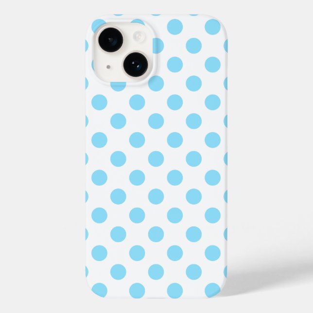 Blau-weiße Polka-Punkte Case-Mate iPhone ca. Hülle (Rückseite)