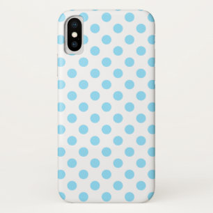 Blau-weiße Polka-Punkte iPhone X Hülle