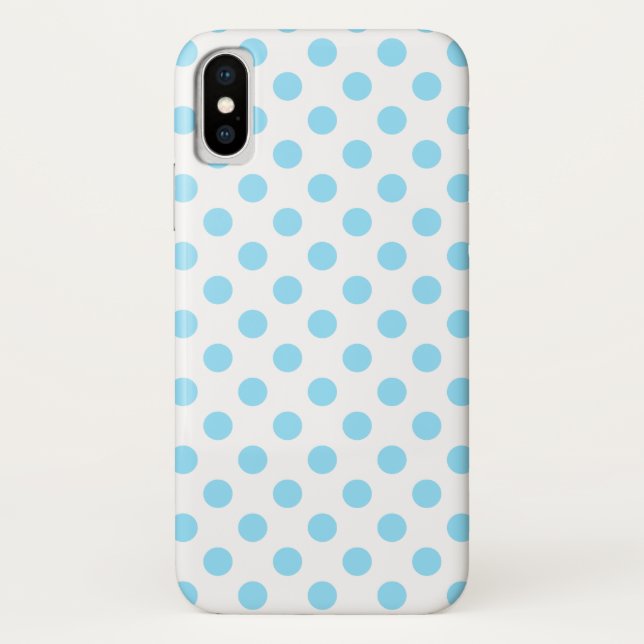 Blau-weiße Polka-Punkte Case-Mate iPhone Hülle (Rückseite)