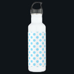 Blau-weiße Polka-Punkte Edelstahlflasche<br><div class="desc">Blau-weiße Polka-Punkte</div>