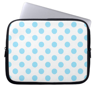 Blau-weiße Polka-Punkte Laptopschutzhülle