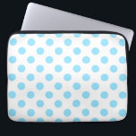 Blau-weiße Polka-Punkte Laptopschutzhülle<br><div class="desc">Blau-weiße Polka-Punkte</div>