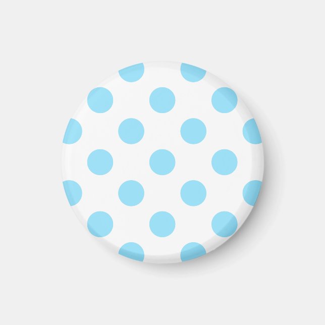 Blau-weiße Polka-Punkte Magnet (Vorne)