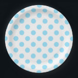Blau-weiße Polka-Punkte Pappteller<br><div class="desc">Blau-weiße Polka-Punkte</div>