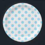 Blau-weiße Polka-Punkte Pappteller<br><div class="desc">Blau-weiße Polka-Punkte</div>