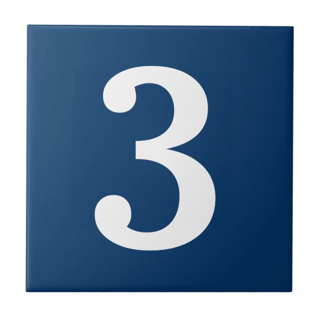 Blau-weiße Straßenadressen Hausnummer Fliese (Vorderseite)