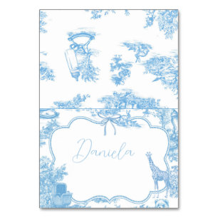 Blau Weiße Toile de Jouy Französische Tischnummer