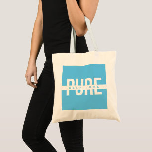 Blau-weiße Tote Bag für reine Selbstliebe Tragetasche