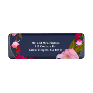 Blau Weiße und Goldene Moderne Florale Chic Glam P
