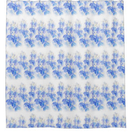 Blau-weiße Wasserfarbe Blütenlobelie Duschvorhang