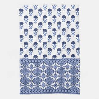 Blau-weißer Boho-Stil-Tea-Towel Geschirrtuch