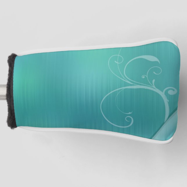 Blau-weißer Hintergrund Putter Golf Head Cover Golf Headcover (Vorderseite)