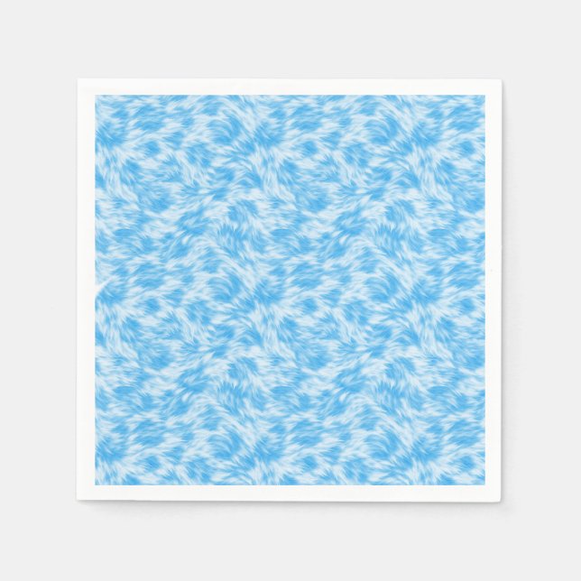 Blau-weißer Kunstfell-Effekt Serviette (Vorderseite)