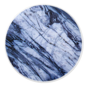 Blau-Weißer Marmorstein Swirl Modern Chic Keramikknauf