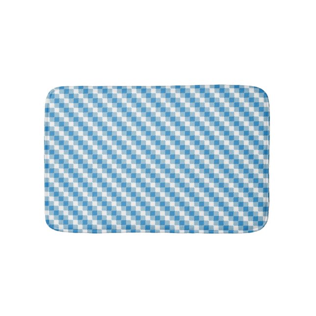 Blau-weißer Quadrathintergrund Badematte (Vorderseite)