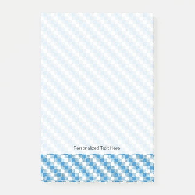 Blau-weißer Quadrathintergrund Post-it Klebezettel (Vorderseite)