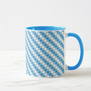 Blau-weißer Quadrathintergrund Tasse