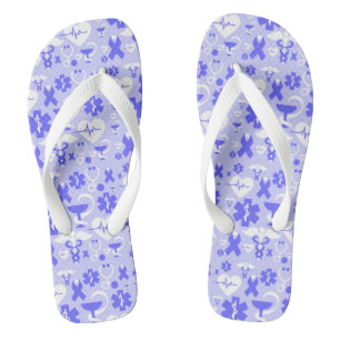 Blau-weißes Apothekenelement-Muster Flip Flops