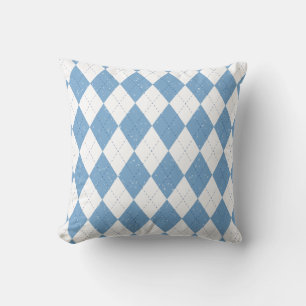 Blau-Weißes Argyle-Rautenmuster Kissen