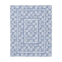 Blau-weißes Blatt Fleece Blanket