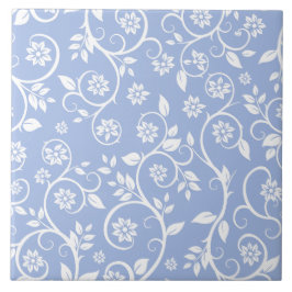 blau-weißes Blumenmuster Fliese