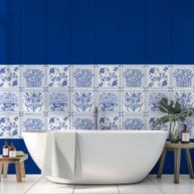 Blau-weißes Delft-Blumenmuster