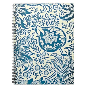 Blau-weißes indisches Vintage-Muster-Notizbuch Notizblock