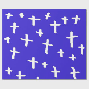 blau weißes Kreuz Geschenkpapier