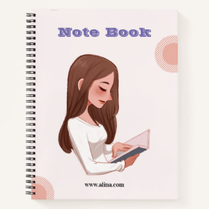 Blau-weißes modernes Luxus-Notizbuch 8,5" x 11"  Notizbuch