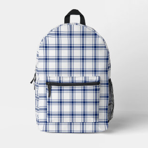 Blau-weißes nautisches Karo Bedruckter Rucksack