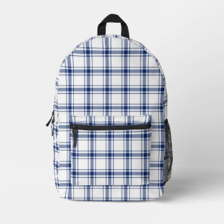 Blau-weißes nautisches Karo Bedruckter Rucksack