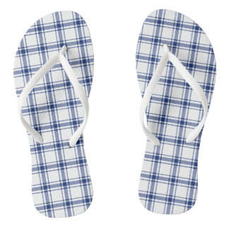 Blau-weißes nautisches Karo Flip Flops