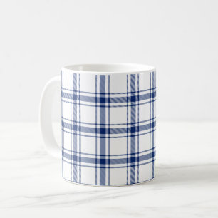 Blau-weißes nautisches Karo Kaffeetasse