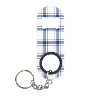 Blau-weißes nautisches Karo Mini Flaschenöffner