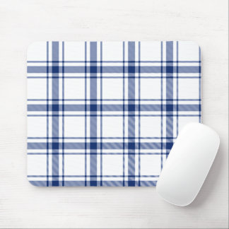 Blau-weißes nautisches Karo Mousepad