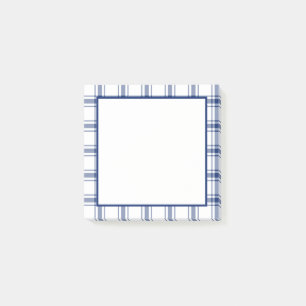 Blau-weißes nautisches Karo Post-it Klebezettel