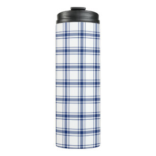 Blau-weißes nautisches Karo Thermosbecher