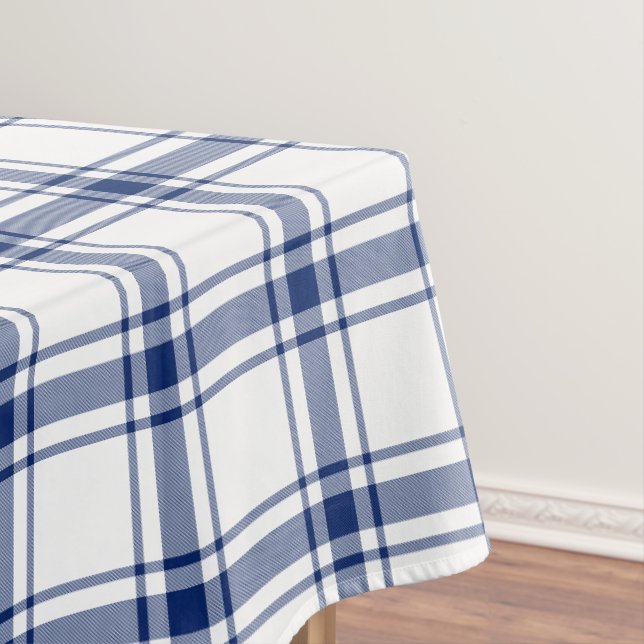 Blau-weißes nautisches Karo Tischdecke (Beispiel)