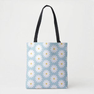 Blau-weißes Retro-Daisy-Muster