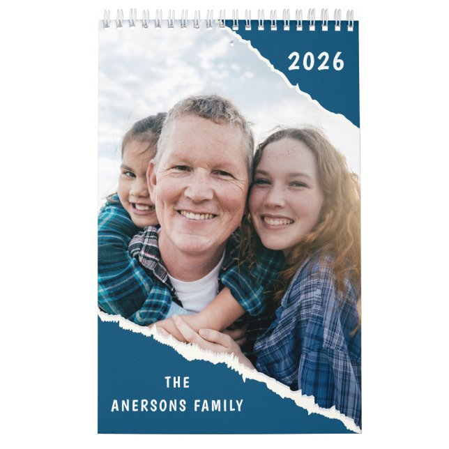 Blau-weißes Scrapbook mit benutzerdefiniertem Fami Kalender (Titelbild)