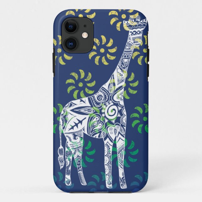 Blau Whirls Giraffe iPhone Fall Case-Mate iPhone Hülle (Rückseite)