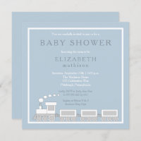 Blau | White Choo Choo Train Boy Baby Dusche